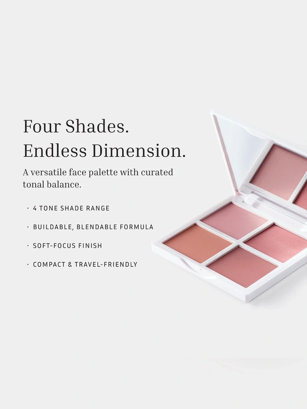 LITHE BEAUTY 4-Shade Sunset Blush Blendable Powder Pallet NIB